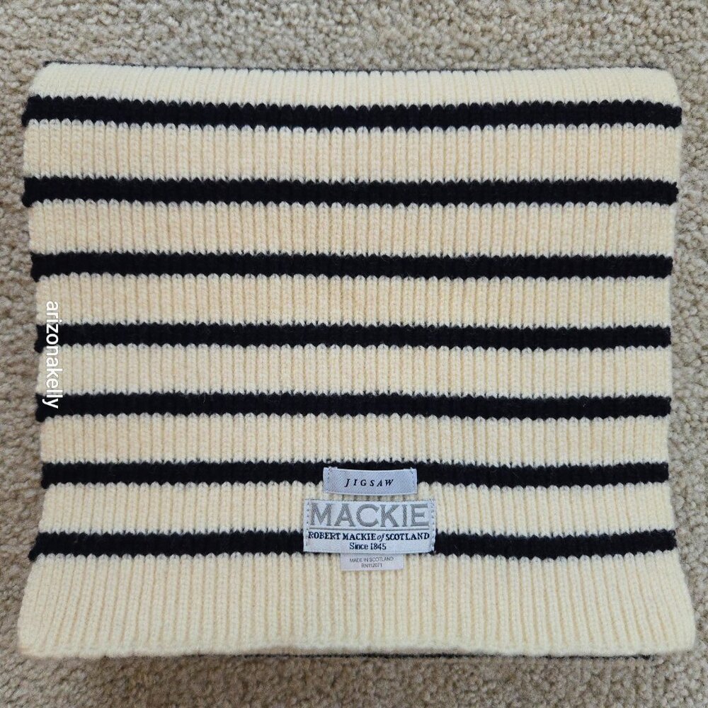 NWOT Mackie Wool Scarf Ribbed Striped Scotland - Picture 9 of 9
